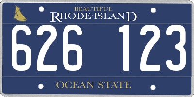 RI license plate 626123