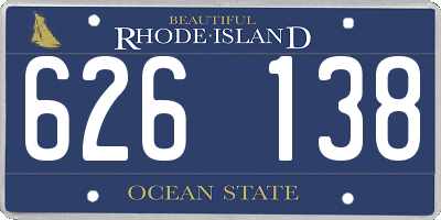 RI license plate 626138