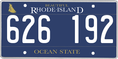 RI license plate 626192