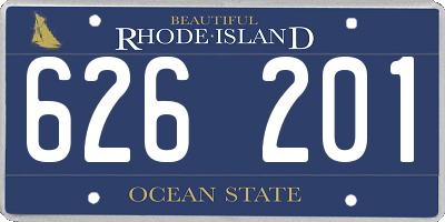 RI license plate 626201