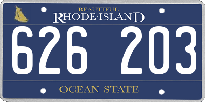 RI license plate 626203