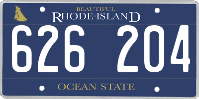 RI license plate 626204