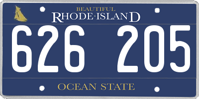 RI license plate 626205