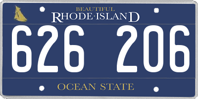 RI license plate 626206