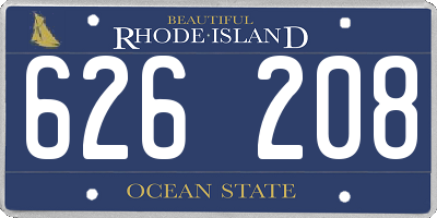 RI license plate 626208