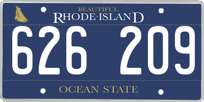 RI license plate 626209