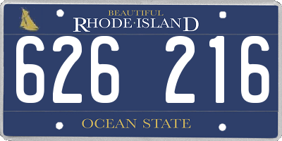 RI license plate 626216