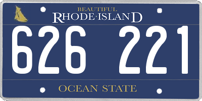 RI license plate 626221