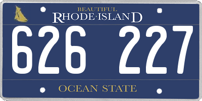RI license plate 626227