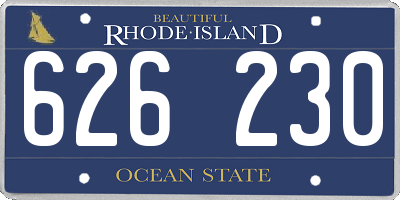 RI license plate 626230
