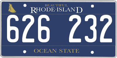 RI license plate 626232
