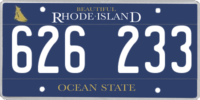 RI license plate 626233