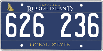 RI license plate 626236
