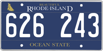 RI license plate 626243