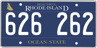 RI license plate 626262
