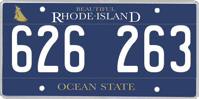 RI license plate 626263