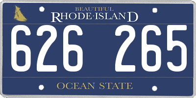 RI license plate 626265