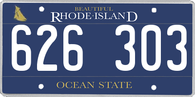 RI license plate 626303