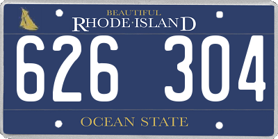 RI license plate 626304