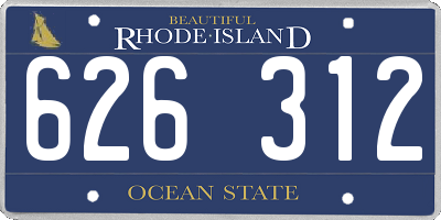 RI license plate 626312
