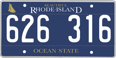 RI license plate 626316