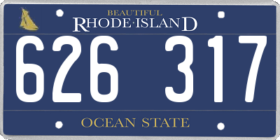 RI license plate 626317