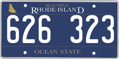 RI license plate 626323