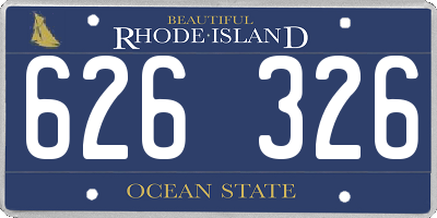 RI license plate 626326