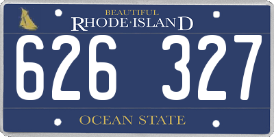 RI license plate 626327