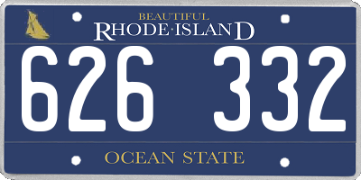 RI license plate 626332
