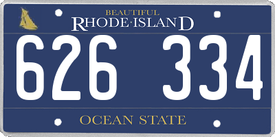 RI license plate 626334