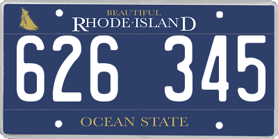RI license plate 626345
