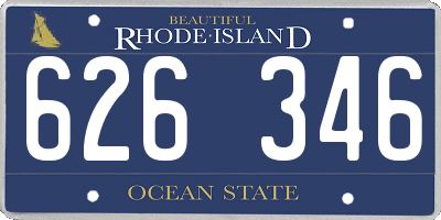 RI license plate 626346