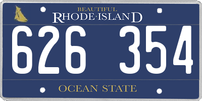 RI license plate 626354