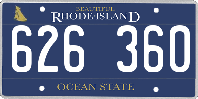 RI license plate 626360