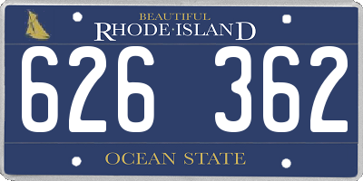 RI license plate 626362