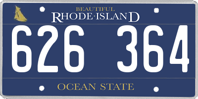 RI license plate 626364