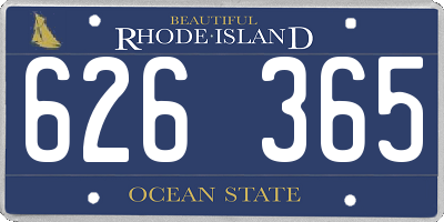 RI license plate 626365