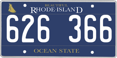 RI license plate 626366