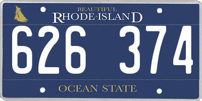 RI license plate 626374
