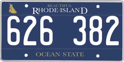 RI license plate 626382