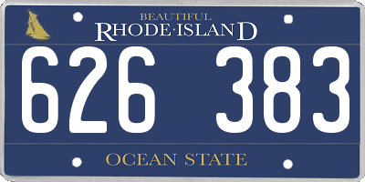 RI license plate 626383