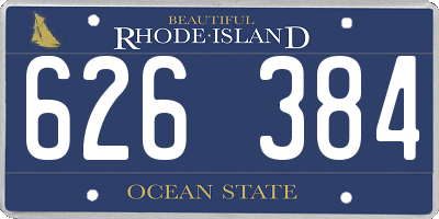 RI license plate 626384