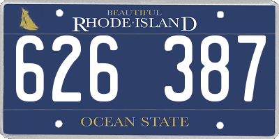 RI license plate 626387