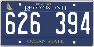 RI license plate 626394
