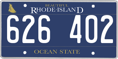 RI license plate 626402