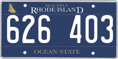 RI license plate 626403