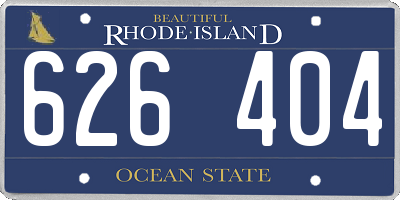 RI license plate 626404