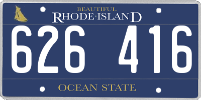 RI license plate 626416