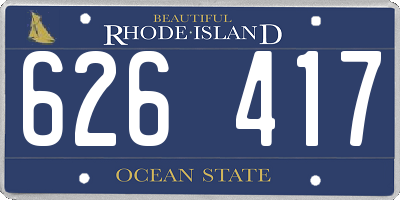 RI license plate 626417